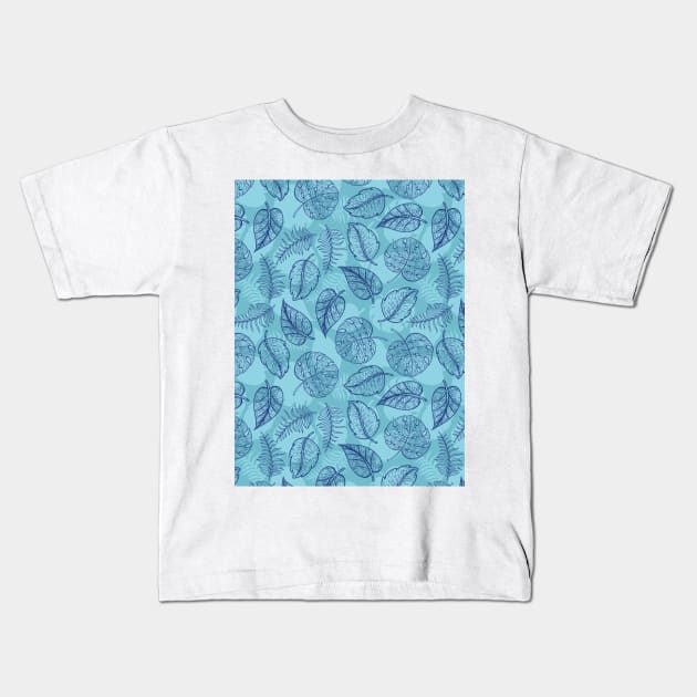 Leaf Line Art Kids T-Shirt by zarya_kiqo